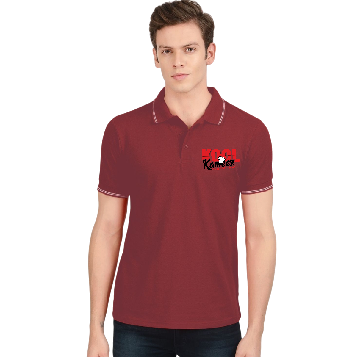 Maroon White Tipping Polo