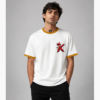 K Crown Ringer T-Shirt – White & Mustard