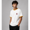 K Crown Ringer T-Shirt – White & Mustard
