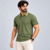 Olive Green with Stripped Tipped Polo - 220 GSM