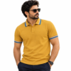 Mustard Yellow with Stripped Tipped Polo - 220 GSM