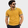 ChatGPT Image Sep 18, 2026, 01_00_02 AM Mustard Yellow with Striped Tipped Polo - 220 GSM – Kool Kameez