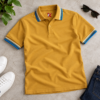Mustard Yellow with Stripped Tipped Polo - 220 GSM