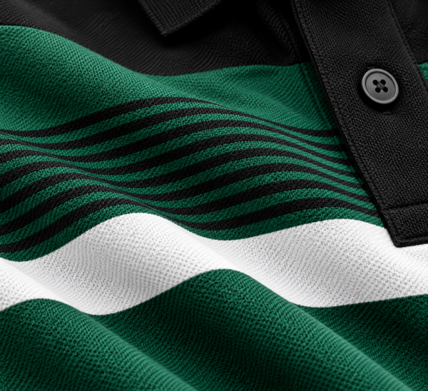 Green - Black Striped Polo - 220 GSM – Kool Kameez