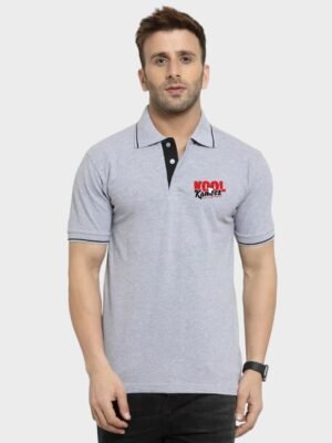 Grey Melange with Black tipping Polo – Kool Kameez