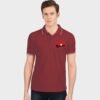 Maroon with white tipping Polo - 240 GSM – Kool Kameez