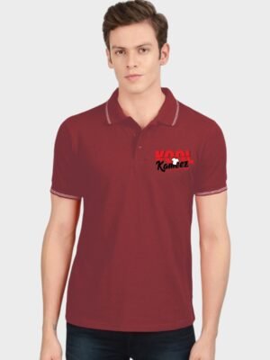 Maroon with white tipping Polo - 240 GSM – Kool Kameez