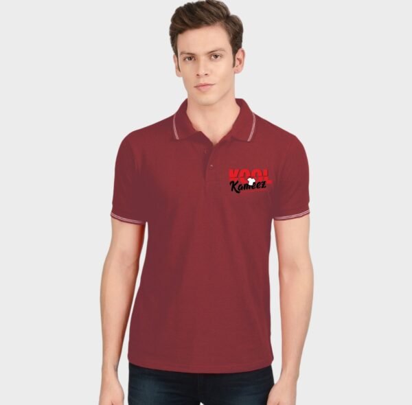 Maroon with white tipping Polo - 240 GSM – Kool Kameez
