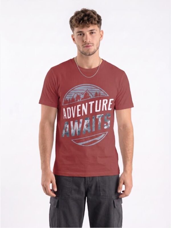 adventure-awaits-maroon-main Adventure Awaits Round Neck T-Shirt – Kool Kameez