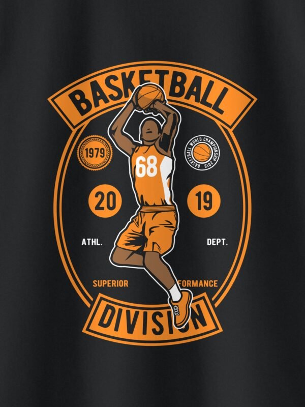 Basketball Division Retro Round Neck T-Shirt (Copy) - Print Detail Basketball Division Retro Round Neck T-Shirt (Copy) - Print Detail