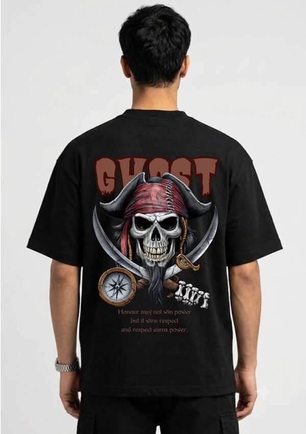 Black 220 GSM Oversized Tee - back view