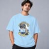 Boombox Hipster 240 GSM Oversized Tee in baby blue, front view – Kool Kameez