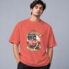 Boombox Hipster 240 GSM Oversized Tee in coral, front view – Kool Kameez