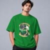 Boombox Hipster Retro Round Neck T-Shirt in flag green, front view – Kool Kameez