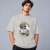Boombox Hipster 240 GSM Oversized Tee in grey melange, front view – Kool Kameez