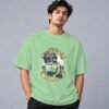 Boombox Hipster Retro Round Neck T-Shirt in jade, front view – Kool Kameez