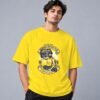 Boombox Hipster Retro Round Neck T-Shirt in new yellow, front view – Kool Kameez