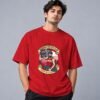 Boombox Hipster 240 GSM Oversized Tee in red, front view – Kool Kameez