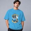Boombox Hipster Retro Round Neck T-Shirt in skyblue, front view – Kool Kameez