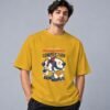 bowling-world-competition-tshirt-mustard-yellow-front Bowling World Competition 240 GSM Oversized Tee in mustard yellow, front view – Kool Kameez