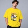 Bowling World Competition Retro Round Neck T-Shirt in new yellow, front view – Kool Kameez