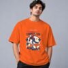 Bowling World Competition Retro Round Neck T-Shirt in orange, front view – Kool Kameez