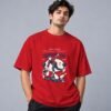 bowling-world-competition-tshirt-red-front Bowling World Competition 240 GSM Oversized Tee in red, front view – Kool Kameez