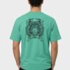 Crowned Lion Crest back print round neck t-shirt in Mint Green — back view