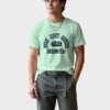 Distressed Print New York NYC Round Neck T-Shirt in Mint Green, front view Distressed Print New York NYC Round Neck T-Shirt in Mint Green, front view
