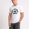 Distressed Print New York NYC Round Neck T-Shirt in White, front view