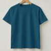 Enjoy Your Coffee Retro Round Neck T-Shirt - Petrol Blue - Back View Enjoy Your Coffee Retro Round Neck T-Shirt - Petrol Blue - Back View