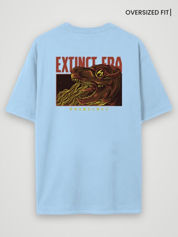 extinct era oversized t-shirt baby blue back