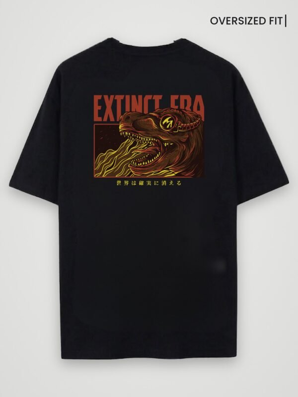 extinct era oversized t-shirt black back