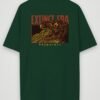 extinct era oversized t-shirt bottle green back