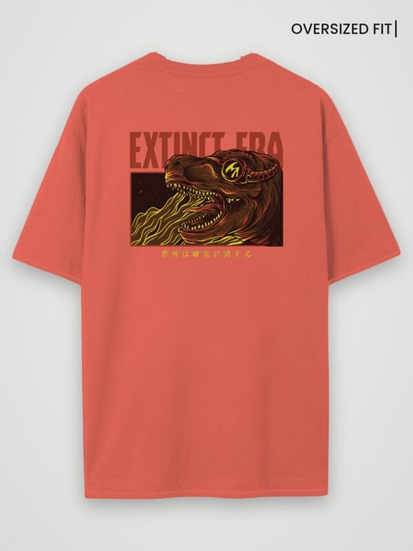 extinct era oversized t-shirt coral back