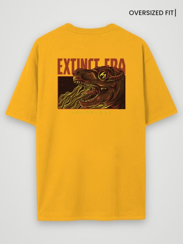 extinct era oversized t-shirt golden yellow back