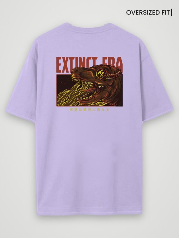 extinct era oversized t-shirt lavender back