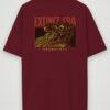 extinct era oversized t-shirt maroon back
