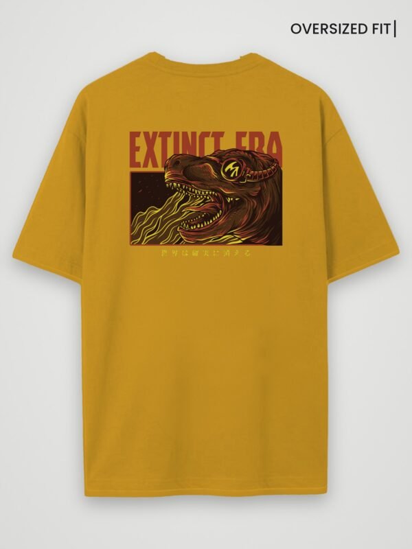 extinct era oversized t-shirt mustard back