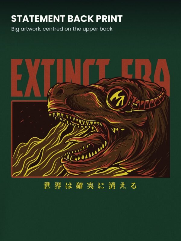 extinct era oversized t-shirt print detail