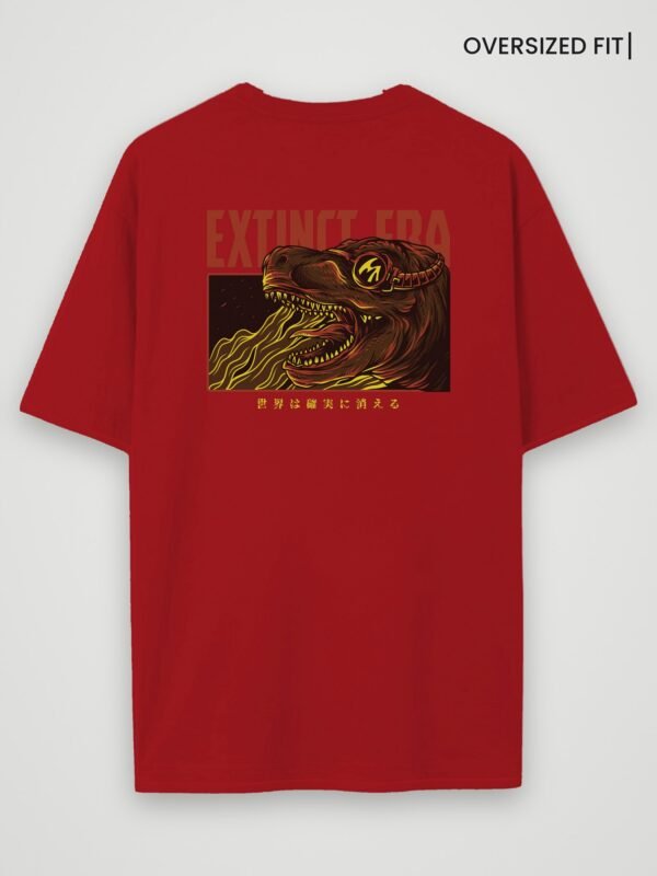 extinct era oversized t-shirt red back