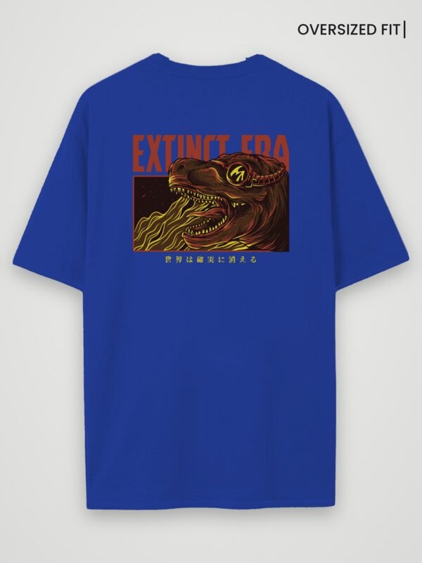 extinct era oversized t-shirt royal blue back