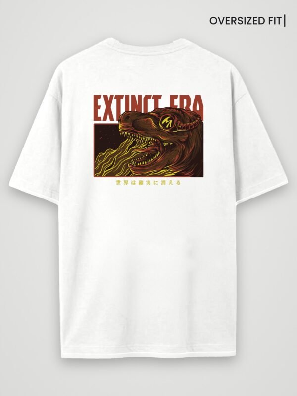 extinct era oversized t-shirt white back