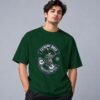 Extreme Biker Freestyle 240 GSM Oversized Tee in bottle green, front view – Kool Kameez
