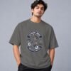 Extreme Biker Freestyle Retro Round Neck T-Shirt in charcoal melange, front view – Kool Kameez