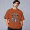 Extreme Biker Freestyle Retro Round Neck T-Shirt in copper, front view – Kool Kameez