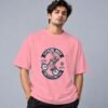 Extreme Biker Freestyle Retro Round Neck T-Shirt in flamingo, front view – Kool Kameez