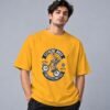Extreme Biker Freestyle 240 GSM Oversized Tee in golden yellow, front view – Kool Kameez
