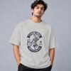 Extreme Biker Freestyle 240 GSM Oversized Tee in grey melange, front view – Kool Kameez