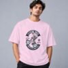 Extreme Biker Freestyle 240 GSM Oversized Tee in light baby pink, front view – Kool Kameez